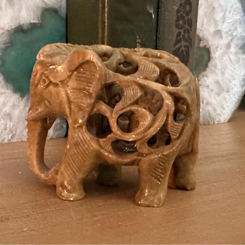 Carved Elephant Figurine